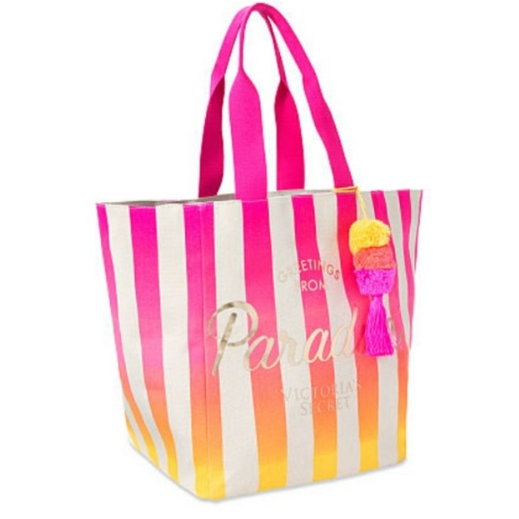 NWT Victoria’s Secret Paradise Striped Tote Bag - Picture 2 of 7